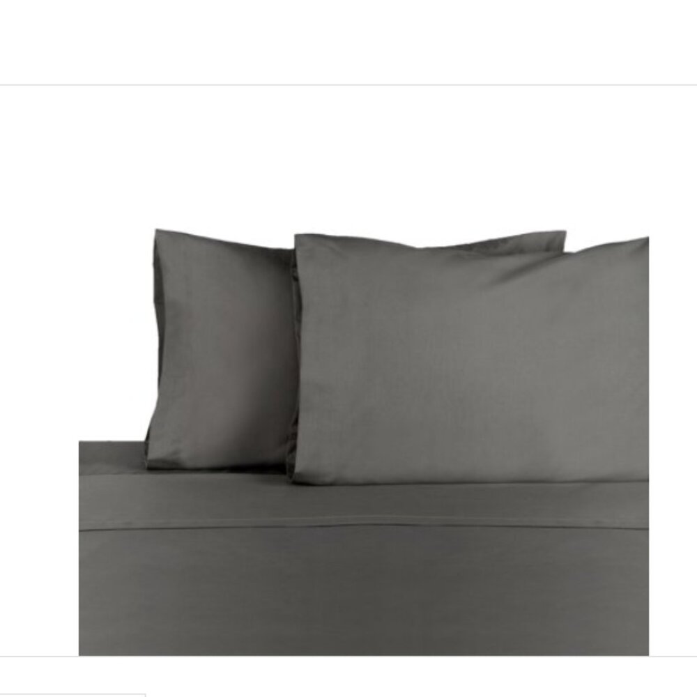 4-Piece Graphite Solid 225 Thread Count Cotton Blend King Sheet Set
